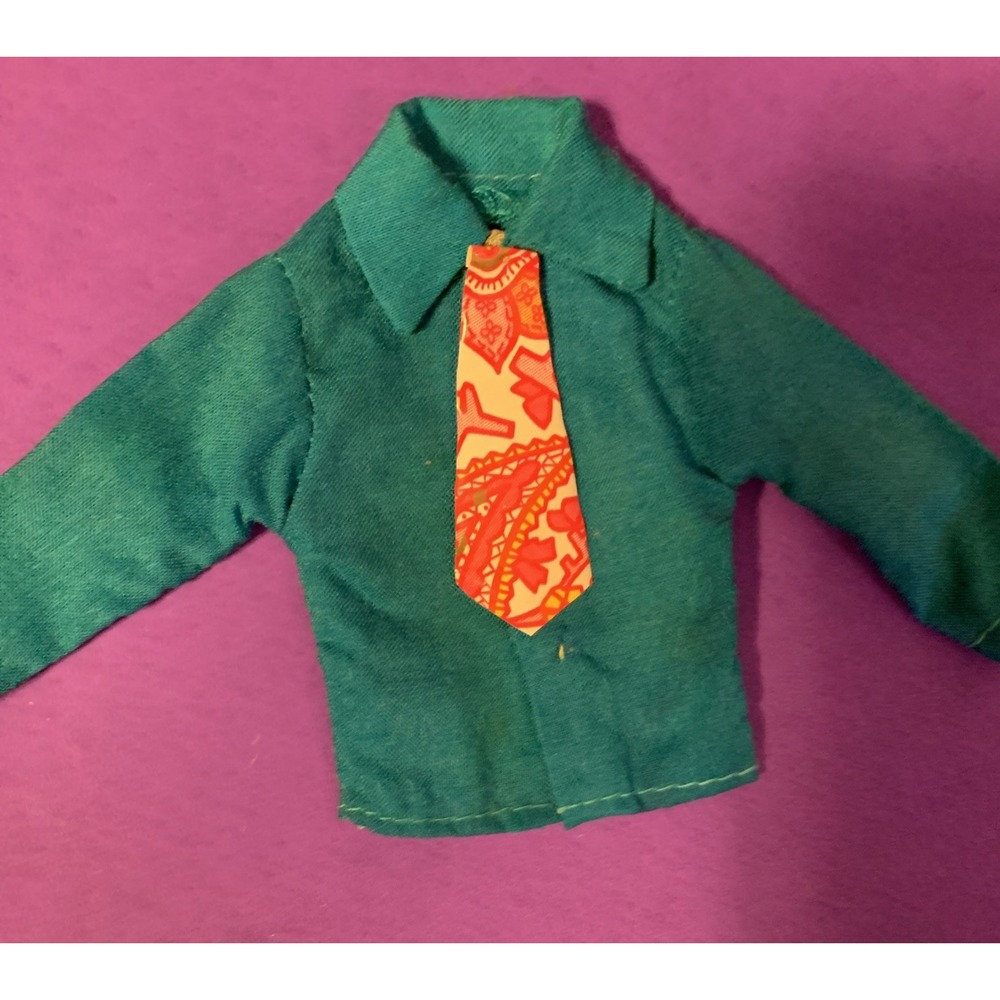 Vintage KEN MOD Era SEARS EXCLUSIVE SHIRT Weird Hippie Tie Plastic